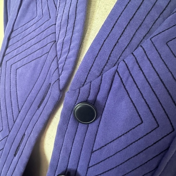Bob Mackie Wearable Art Purple Quilted Suede Jacket with Pockets and Lined - Picture 3 of 6
